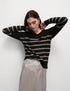 Marks & Spencer "Air-Yarn Striped V-Neck Jumper"